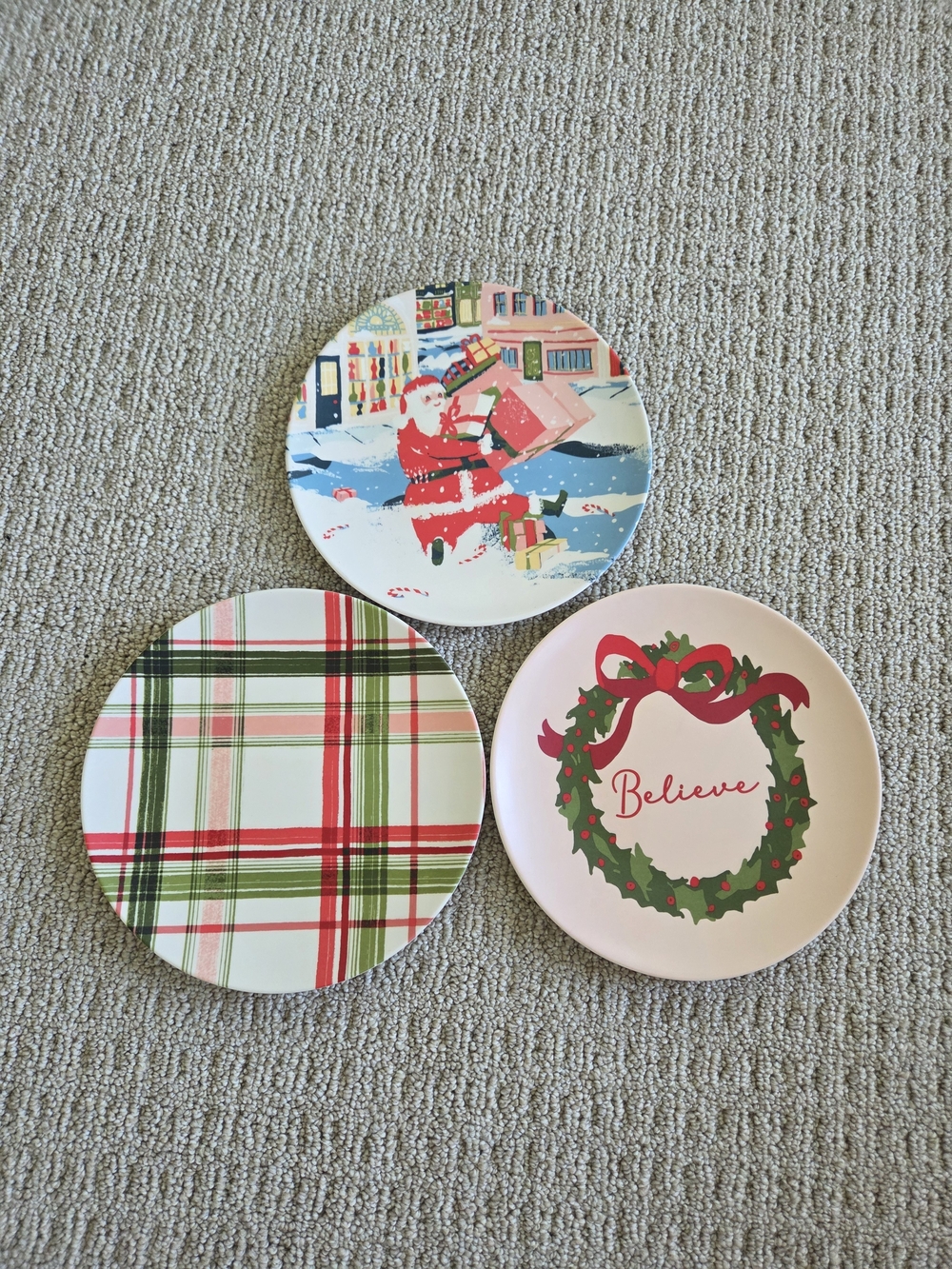 Threshold Holiday Plate Trio in Red, Green, Pink